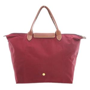 Longchamp ルプリアージュ LE PLIAGE ハンドバッグ トート 肩掛け ロゴ ナイロン レザー ボルドー 茶