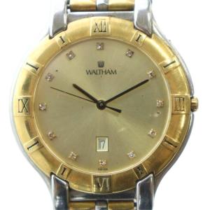 63350.28 腕時計 クォーツ デイト カレンダー付き ラインストーン SS コンビカラー