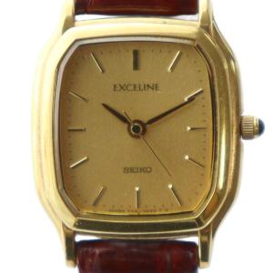 エクセリーヌ exceline 腕時計 ウォッチ クォーツ ロゴ レザーベルト ゴールド色 7321-6860