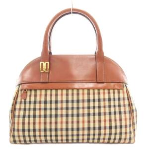 ハンドバッグ ハウスチェック PVC レザー 茶 ブラウン ベージュ /GV GY18