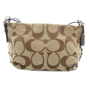 ショルダーバッグ シグネチャー ロゴ キャンバス 茶 ブラウン /JS GY18