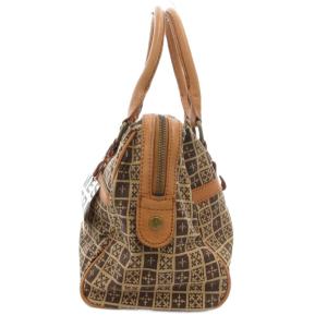 russet ハンドバッグ キャンバス レザー ロゴ 総柄 茶 ブラウン /JS GY18