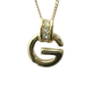 ネックレス アクセサリー ペンダント ロゴ ラインストーン ゴールド色 GY18 /MQ