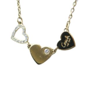 ネックレス アクセサリー ペンダント ロゴ ラインストーン ハート ゴールド色 GY18 /MQ