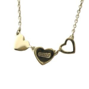 COACH ネックレス アクセサリー ペンダント ロゴ ラインストーン ハート ゴールド色 GY18 /MQ