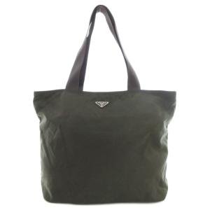 ハンドバッグ トート 肩掛け 三角プレート トライアングルロゴ ナイロン 緑 グリーン /GV GY18