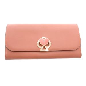 ニコラ ツイストロック 長財布 フラップ開閉 ロゴ ハート ピンクベージュ /JS GY18