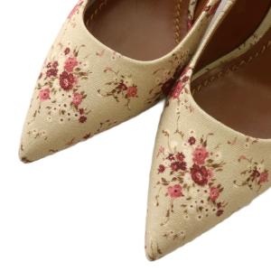 COACH WAVERLY PMP FLRL CNV パンプス キャンバス ポインテッドトゥ ハイヒール 花柄 総柄