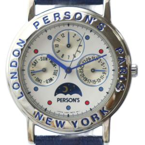 腕時計 ウォッチ クォーツ クロノグラフ 白文字盤 ロゴ レザーベルト シルバー色 V33F-6C1A