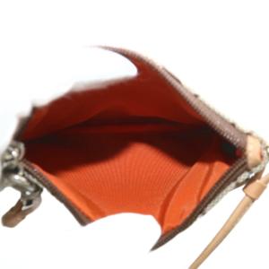 COACH ポーチ リストレット マルチケース キャンバス レザー シグネチャー 総柄 ロゴ 茶色 ブラウン /XZ