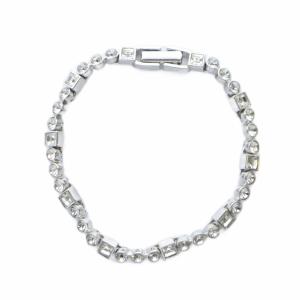 ブレスレット アクセサリー ロゴ ラインストーン クリスタル シルバー色 GY11 /MQ