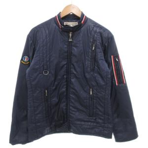 GTO ヴィンテージ スキー中綿ジャケット ジップアップ ワッペン刺繍ロゴ ナイロン M 紺 ネイビー