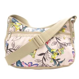 ショルダーバッグ 斜め掛け クロスボディ ベージュ 花柄 ロゴ ナイロン /GV GY18