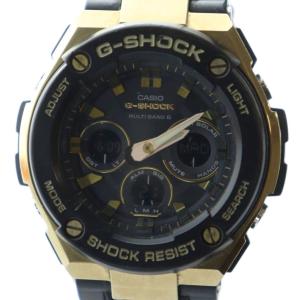 G-STEEL 腕時計 ウォッチ ソーラー アナデジ カレンダー付き デイト ロゴ 黒 ブラック GST-W300G