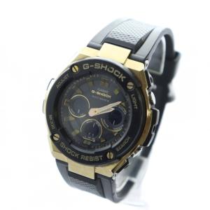 CASIO G-SHOCK G-STEEL 腕時計 ウォッチ ソーラー アナデジ カレンダー付き デイト ロゴ 黒 ブラック GST-W300G