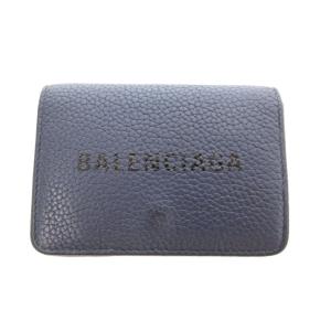 キャッシュ 三つ折り財布 ウォレット レザー ロゴプリント ネイビー /UO GY18