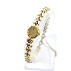 SEIKO 1E20-605A 腕時計 クォーツ ラインストーン ゴールドカラー