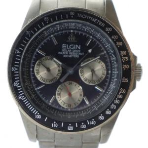 腕時計 ウォッチ ソーラー ロゴ クロノグラフ シルバー色 FK-1182TI-B GY11 /MQ