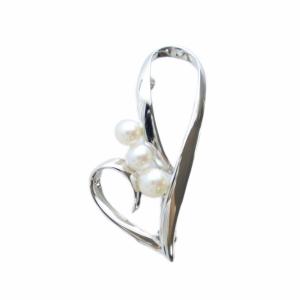 ピンブローチ アクセサリー パール 真珠 5mm シルバー色 GY11 /MQ