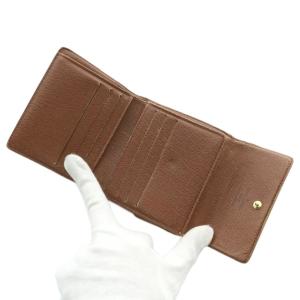 LOUIS VUITTON ポルトモネ ビエ カルトクレディ モノグラム 財布 二つ折り PVC レザー Wホック 総柄 茶色 ブラウン