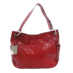 ワンショルダーバッグ クロコ型押し ロゴ 赤 レッド /JS GY18