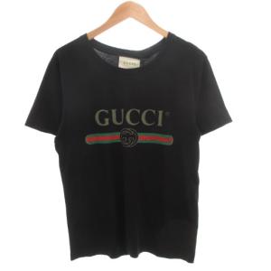 GUCCI ロゴ ウォッシュドオーバーサイズ Tシャツ XS ブラック