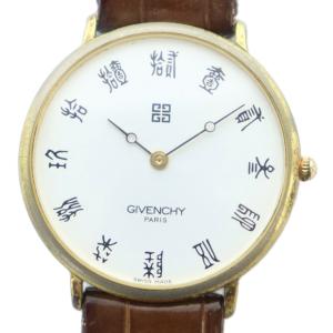 ジャンク品 5.014.0.1.08 腕時計 ウォッチ クォーツ ラウンド 白文字盤 レザーベルト ゴールド色