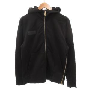 ダンボールニット ビッグシルエットパーカー ジャケット ジップアップ ボックスロゴ M 黒 ブラック 213518