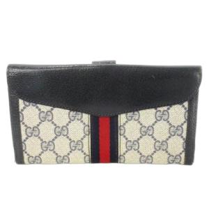 GUCCI オールドグッチ GGスプリーム 長財布 ロング ウォレット シェリーライン インターロッキング レザー