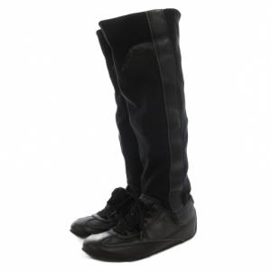 イッセイミヤケ ISSEY MIYAKE ロング ブーツ スニーカー風 サイドジップ メッシュ 22.5cm