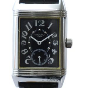 腕時計 ウォッチ 手巻き レクタンギュラー スモセコ 反転ケース 黒文字盤 シルバー色 GY18 /MQ