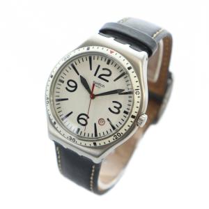 SWATCH 腕時計 ウォッチ クォーツ カレンダー付き 白文字盤 白 ホワイト シルバーカラー 銀色 /MQ GY11