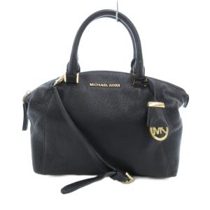 ハンドバッグ ショルダー 2way ロゴ レザー 黒 ブラック /JS GY18