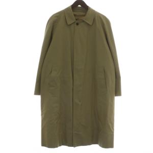 ステンカラーコート アウター ロング 比翼ボタン 裏地ノバチェック ライナー付き 90-165-4 カーキ