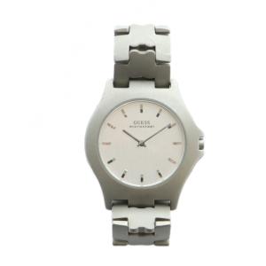 GUESS ジャンク品 l80178G3 腕時計 microsteel ウォッチ クォーツ ロゴ シルバー色 GY18