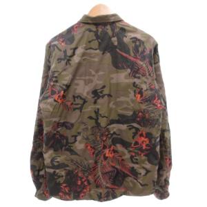 DIESEL フィフティファイブDSL キルティングシャツジャケット 中綿 L カーキ 紫 パープル チェック柄 カモフラ