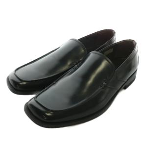 ヴァンプ ローファー ビジネスシューズ レザー スクエアトゥ 27cm 黒 ブラック /XZ GY18