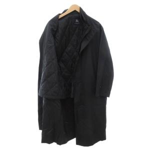 BURBERRY コート ライナー付 シルク混 M ブラック