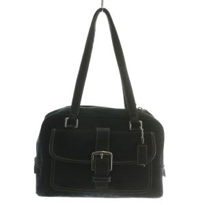 ハンドバッグ トート キャンバス レザー シグネチャー 総柄 黒 ブラック 6846 /XZ GY11