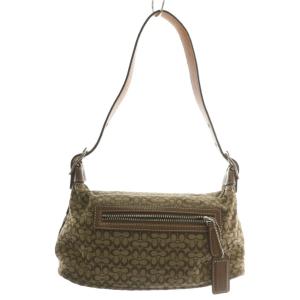 ハンドバッグ ワンショルダー キャンバス レザー ミニシグネチャー 総柄 茶色 ブラウン 6332 /XZ