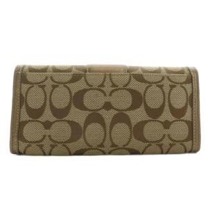 COACH 長財布 二つ折り キャンバス レザー シグネチャー 総柄 ロゴ 茶色 ブラウン /XZ GY11