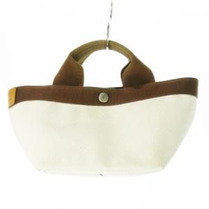 トートバッグ ミニ ランチ PVC キャンバス 型押し ロゴ 白 ホワイト /CK9 GY18