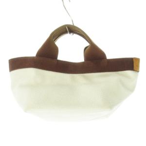 Hervé Chapelier トートバッグ ミニ ランチ PVC キャンバス 型押し ロゴ 白 ホワイト /CK9 GY18