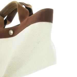 Hervé Chapelier トートバッグ ミニ ランチ PVC キャンバス 型押し ロゴ 白 ホワイト /CK9 GY18