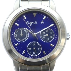 V33J-0010 腕時計 ウォッチ クォーツ クロノグラフ ロゴ 青文字盤 シルバー色 GY18 /MQ