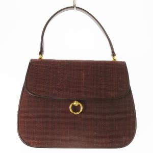 ハンドバッグ ホースヘアー レザー 革 ゴールド金具 ミラー付 赤 レッド /AO6 GY18