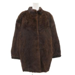 銀サガ ファーコート ハーフ ミンクファー 毛皮 LL 茶 ブラウン /AE GY18