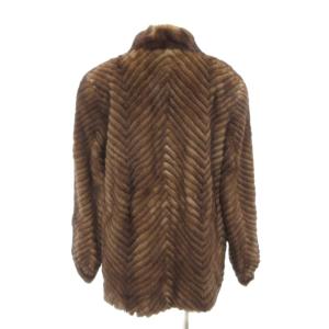 SAGA MINK 銀サガ ファーコート ハーフコート ミンクファー 毛皮 15 茶 ブラウン /AE GY18