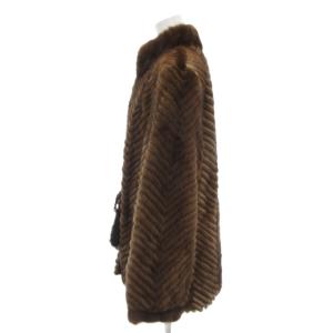 SAGA MINK 銀サガ ファーコート ハーフコート ミンクファー 毛皮 15 茶 ブラウン /AE GY18