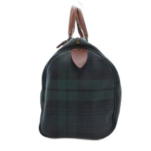 POLO RALPH LAUREN ハンドバッグ ボストンバッグ PVC レザー ブラックウォッチ ロゴ 緑 グリーン 青 ブルー /JS